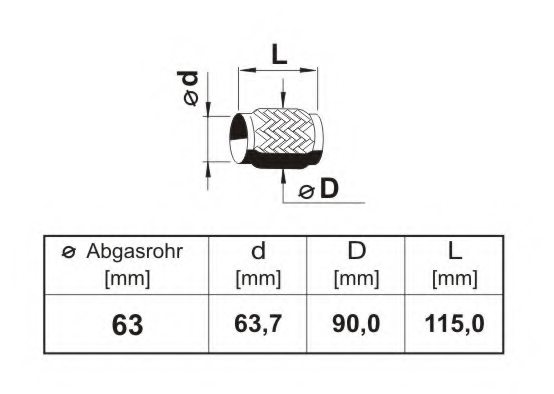 ERNST 464185 Flex Hose, exhaust system